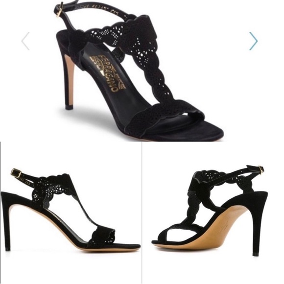 Salvatore Ferragamo Garcia Nero Suede Sandals - Picture 11 of 16